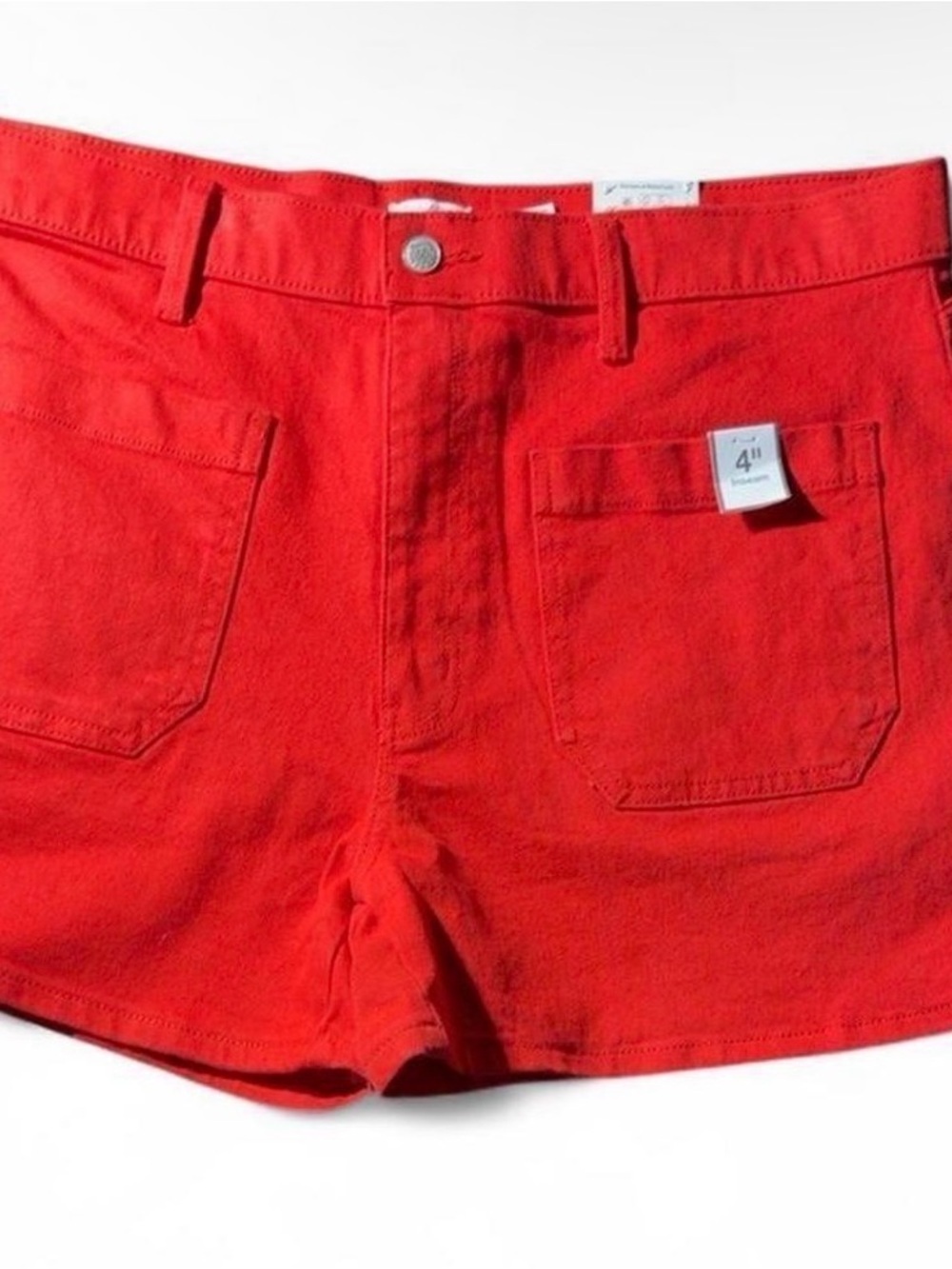 Time and Tru Red Denim Shorts Size 18 High Rise 4” Inseam